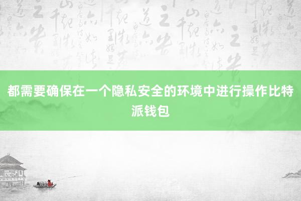 都需要确保在一个隐私安全的环境中进行操作比特派钱包