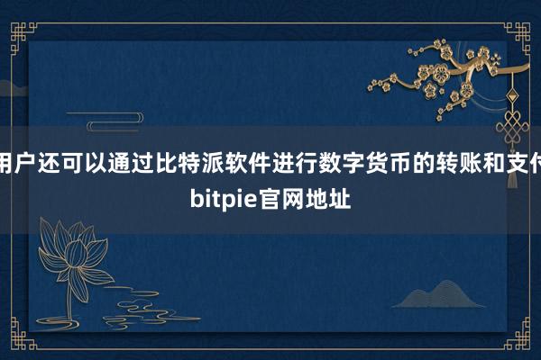 用户还可以通过比特派软件进行数字货币的转账和支付bitpie官网地址