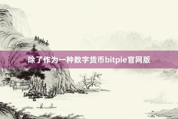 除了作为一种数字货币bitpie官网版