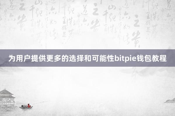 为用户提供更多的选择和可能性bitpie钱包教程