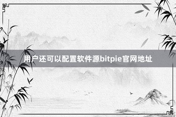 用户还可以配置软件源bitpie官网地址