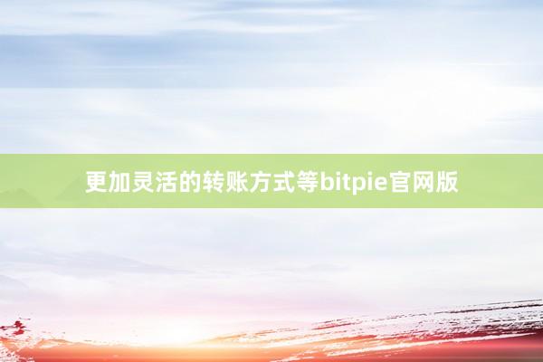 更加灵活的转账方式等bitpie官网版