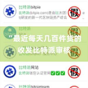 “最近每天几百件货的收发比特派审核